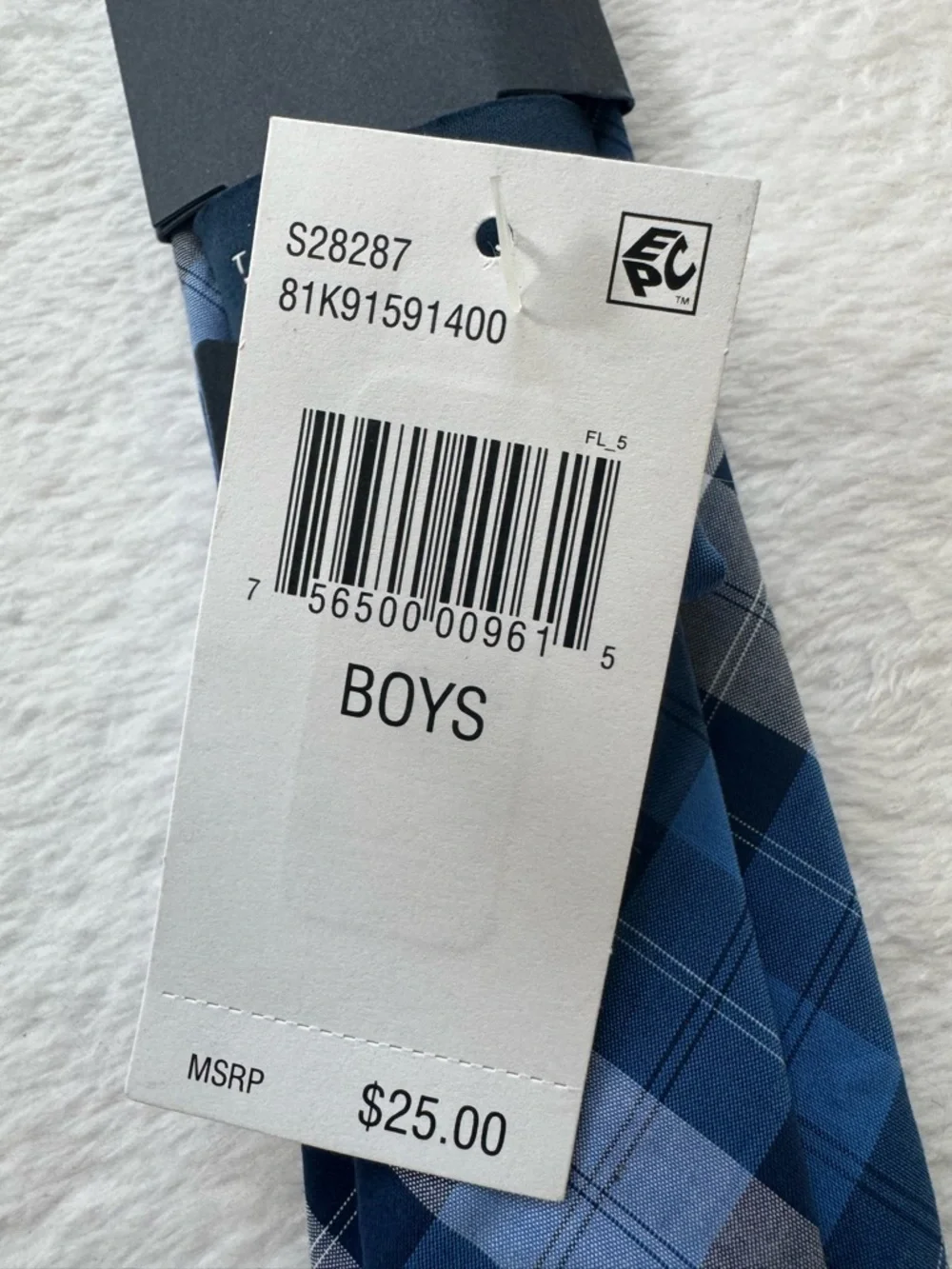 Tommy Hilfiger Blue Plaid Boys Neck Tie